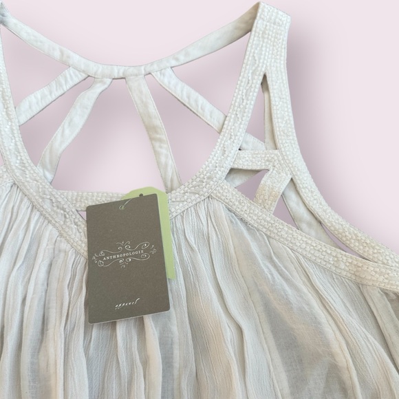 NWT Women’s Anthropologie Vanessa Virginia Cream Embroidered Strap Boho Tank 6 - Picture 6 of 12